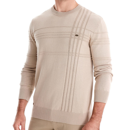 Herren Pullover mit Streifen und Rundhalsausschnitt