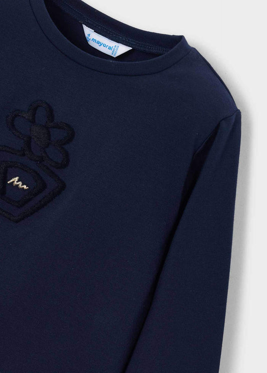 Einfaches T-Shirt mit Blumenmuster für Mädchen