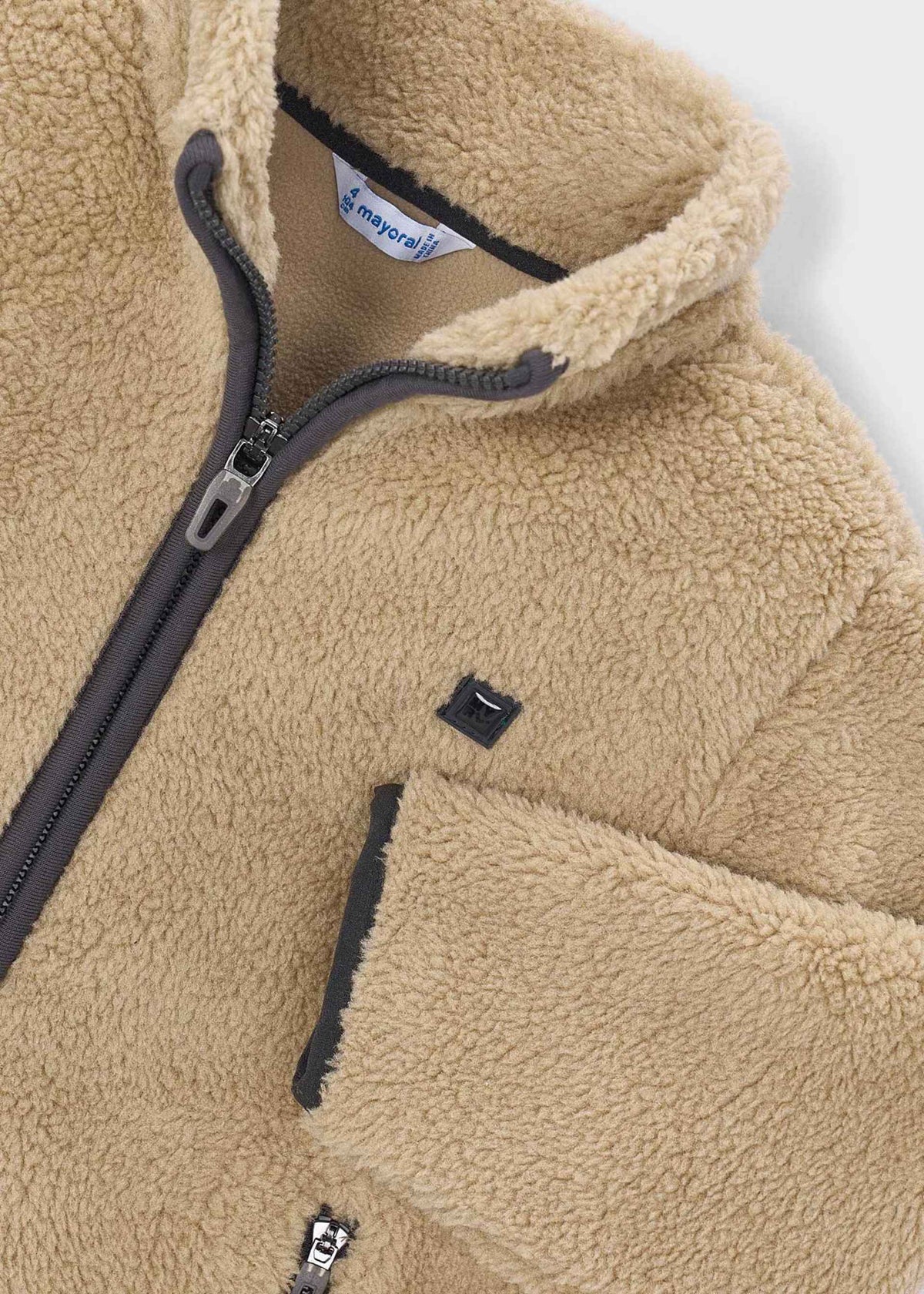 Jungen-Lammfelljacke mit Reißverschluss