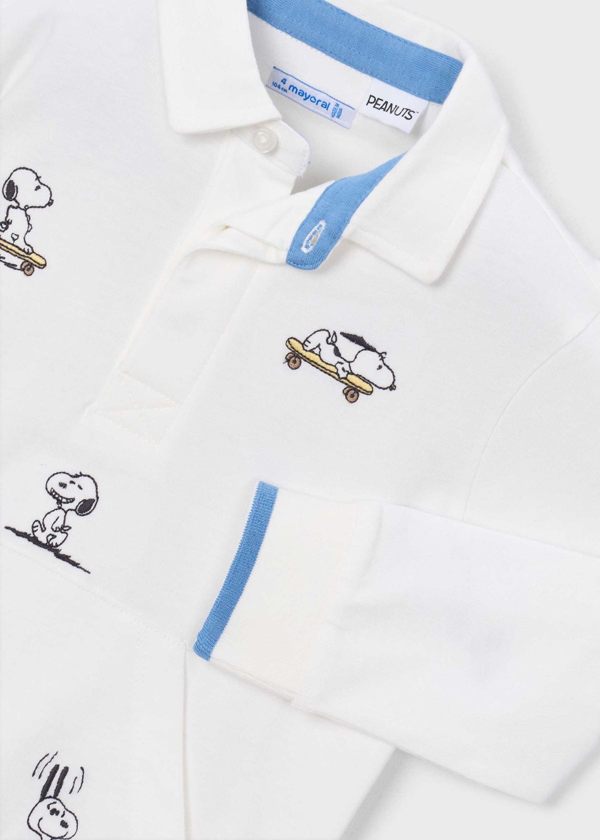 Boy Snoopy Peanuts embroidered polo top