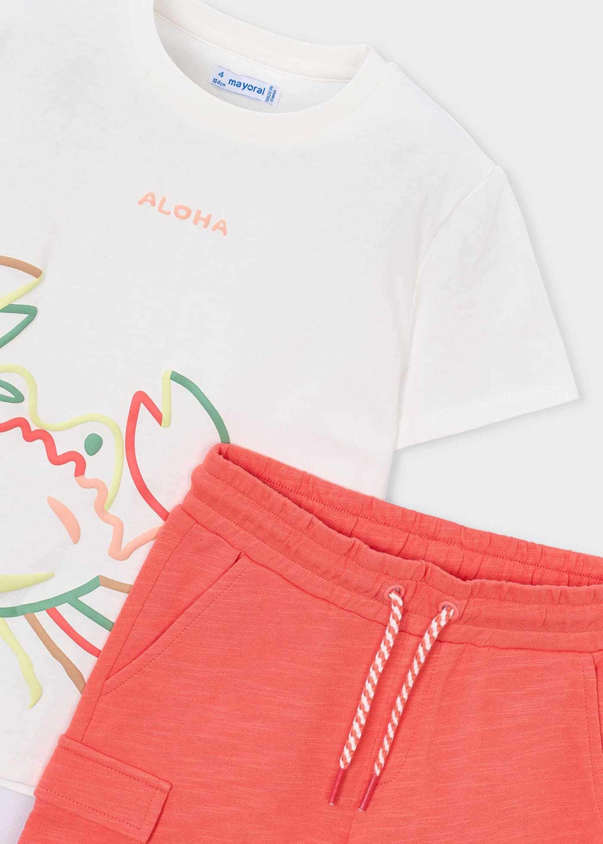 Boys' crab-print T-shirt and trousers set