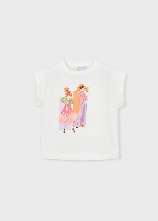 T-Shirt mit Puppen-Print für Mädchen