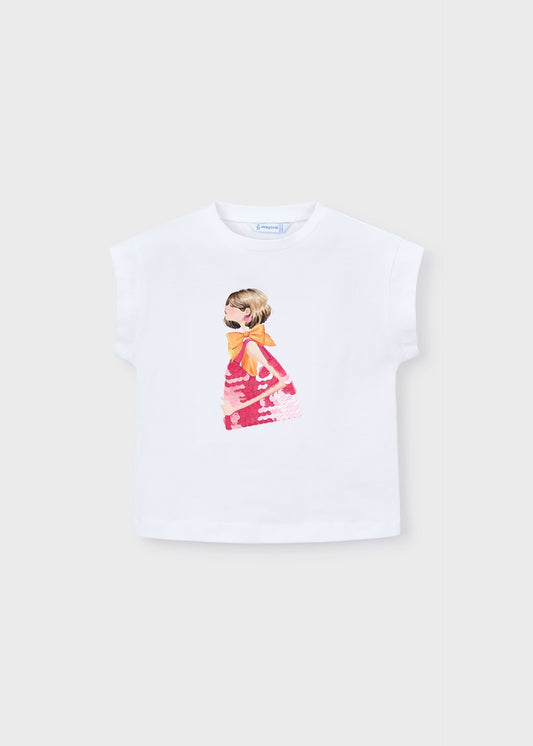 T-Shirt mit Puppen-Print für Mädchen