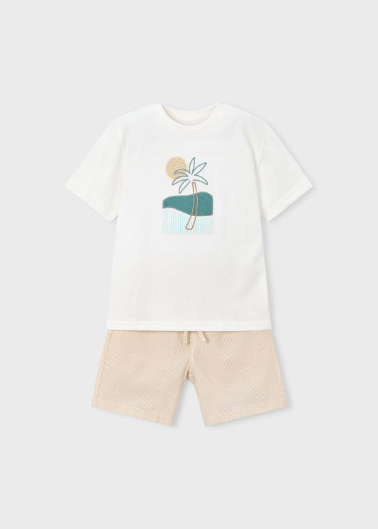 Embroidered set with Bermuda Shorts boy