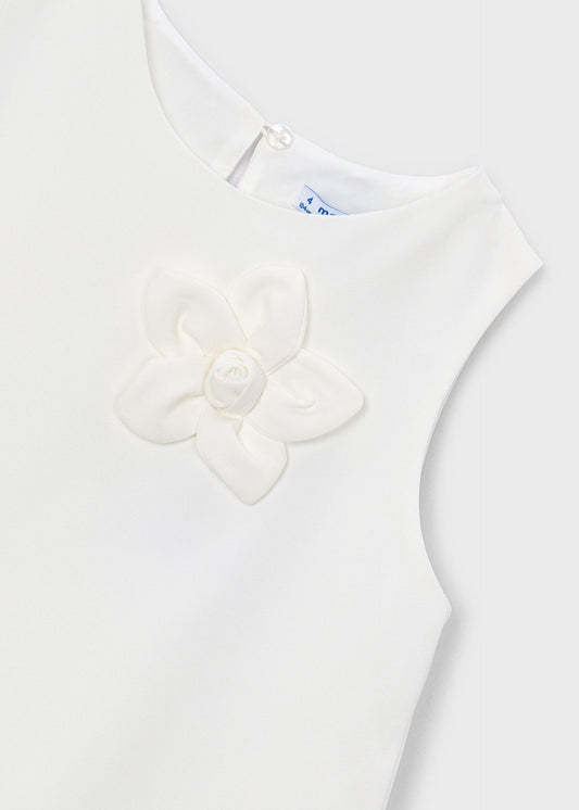 Flower applique formal dress girl