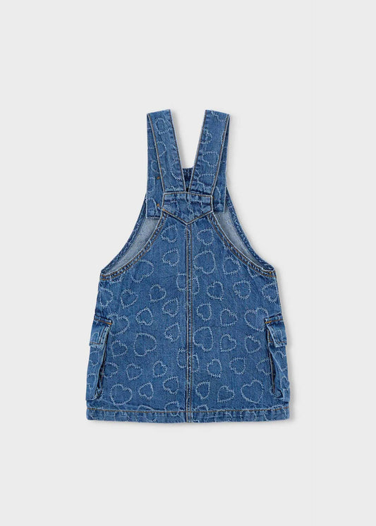 Flowing denim dungarees for girls