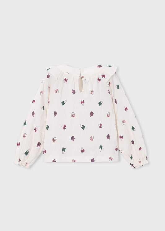 Girl bambula print blouse