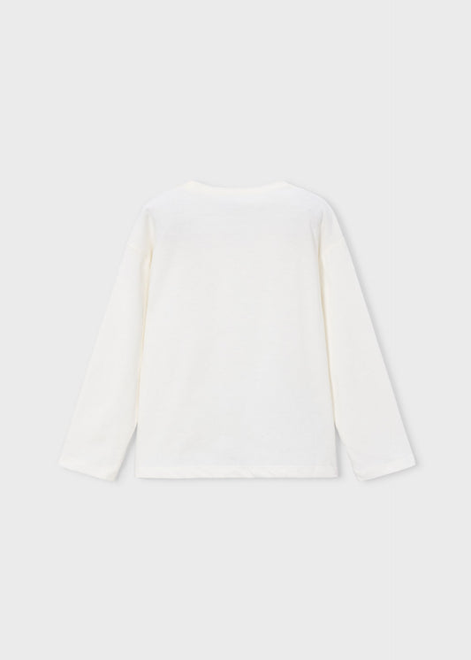 T-Shirt mit Mädchen-Siebdruck
