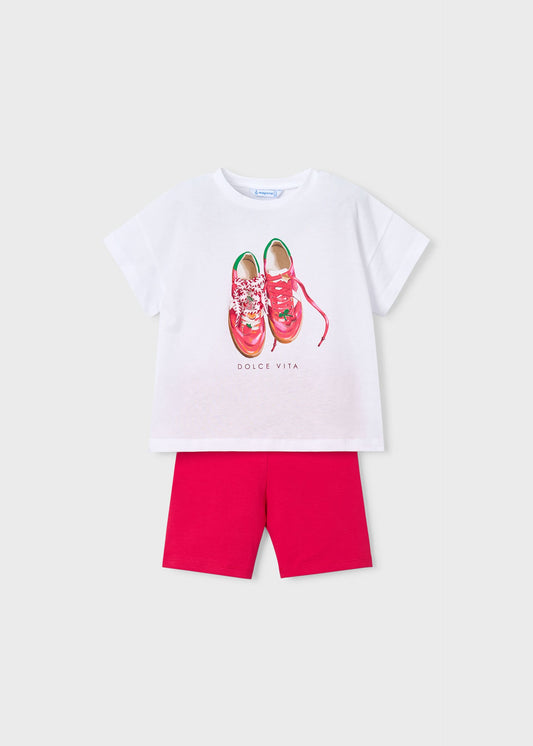 Set aus Fahrrad-Leggings und T-Shirt für Mädchen