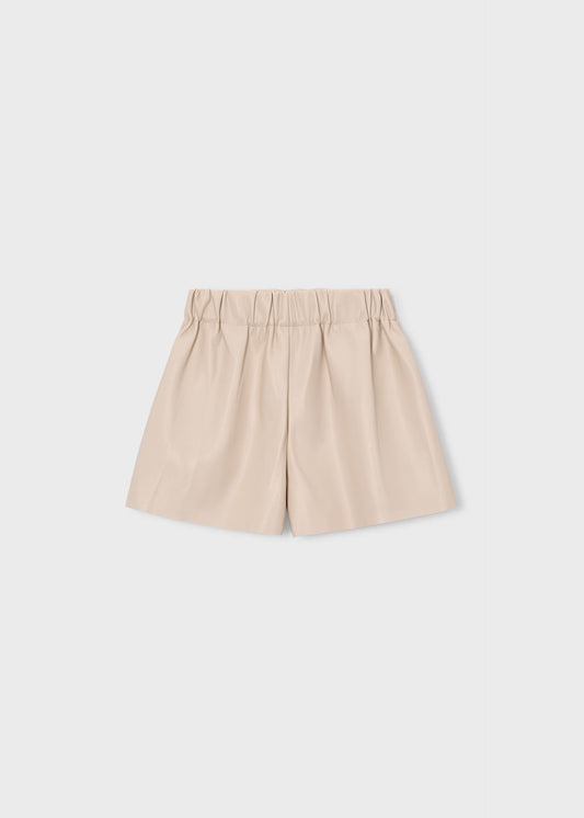 Girl's faux leather Bermuda