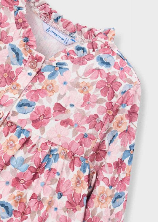 Girls' floral print dress