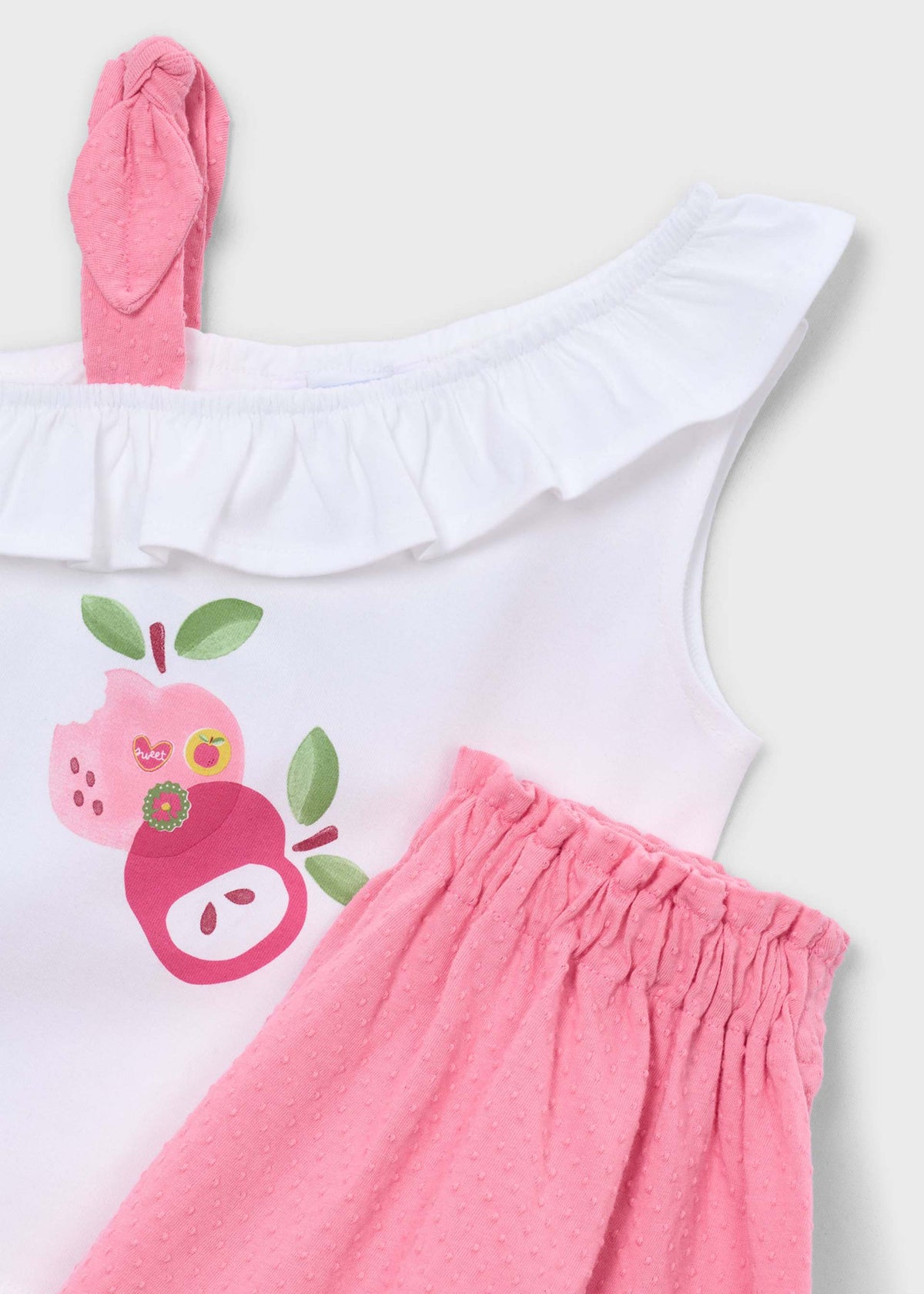 Girls' fruit-print skirt and T-shirt set