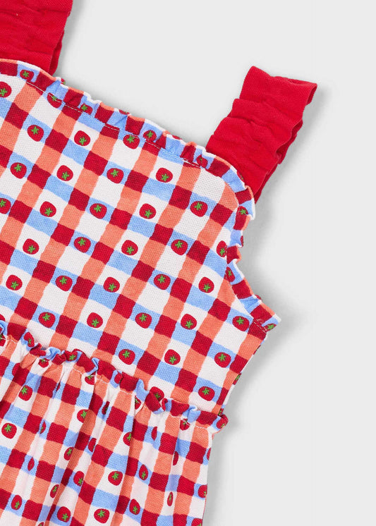 Girls' gingham print dress