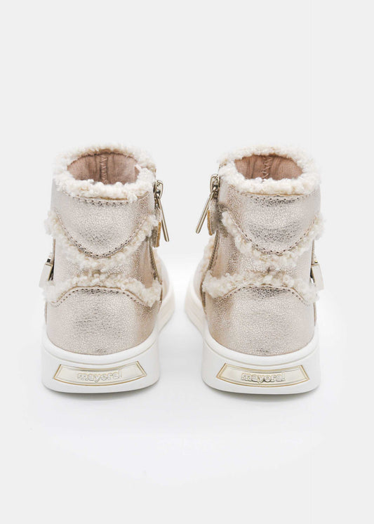 Herzförmige Fell-Stiefeletten für Mädchen