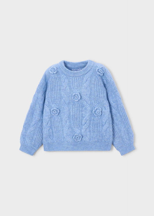 Girls' jumper with flower appliqué