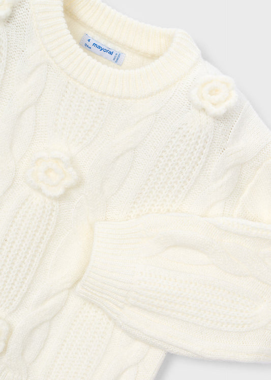 Girls' jumper with flower appliqué