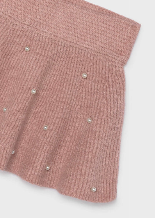Girls' knitted skirt with pearls