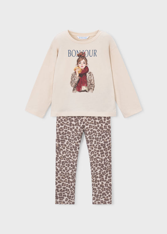 Girls' leggings and T-shirt set