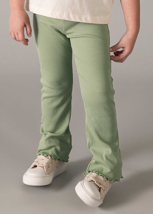Girls' ribbed flare leggings