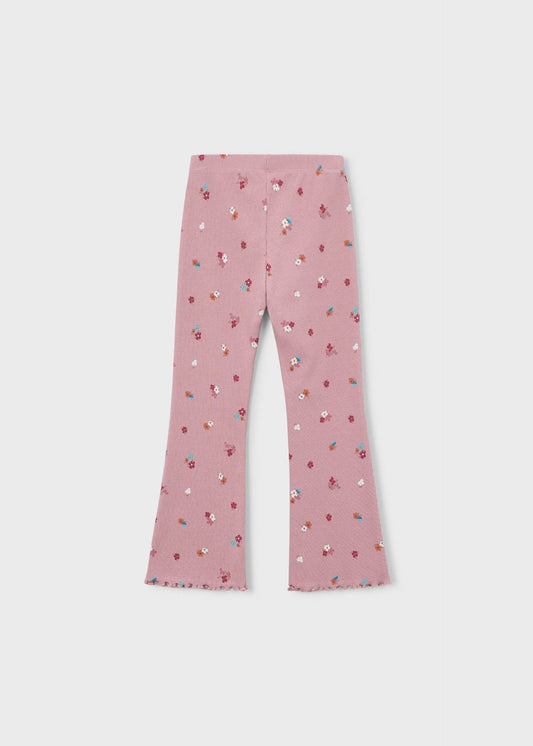 Girls' ribbed flared leggings