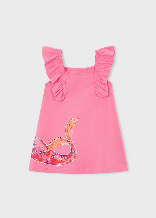Girl's ruffled knit dress