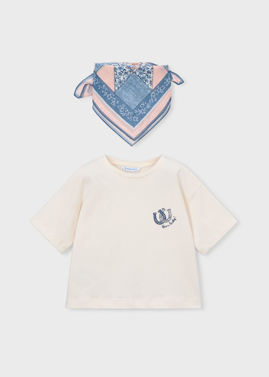 Mädchen-T-Shirt mit aufgedrucktem Schal