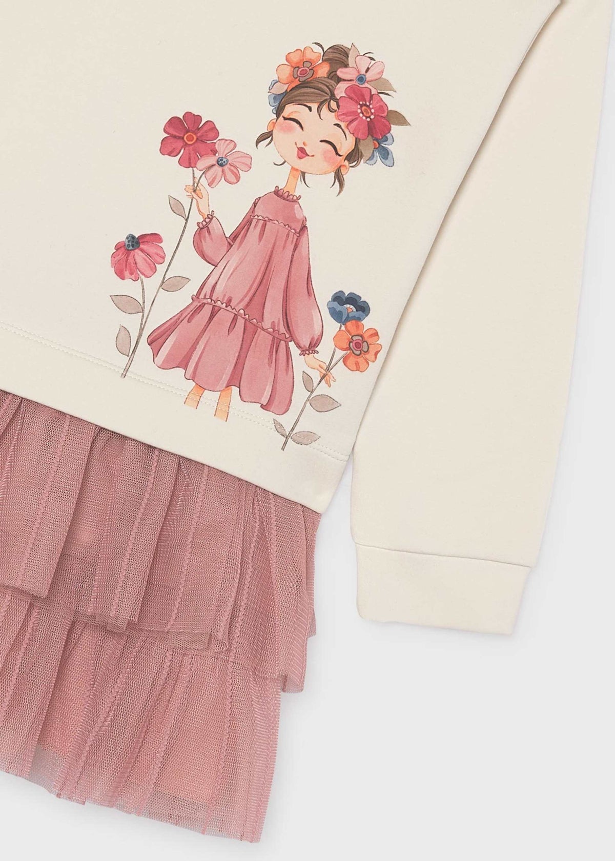 Girls' tulle mix dress