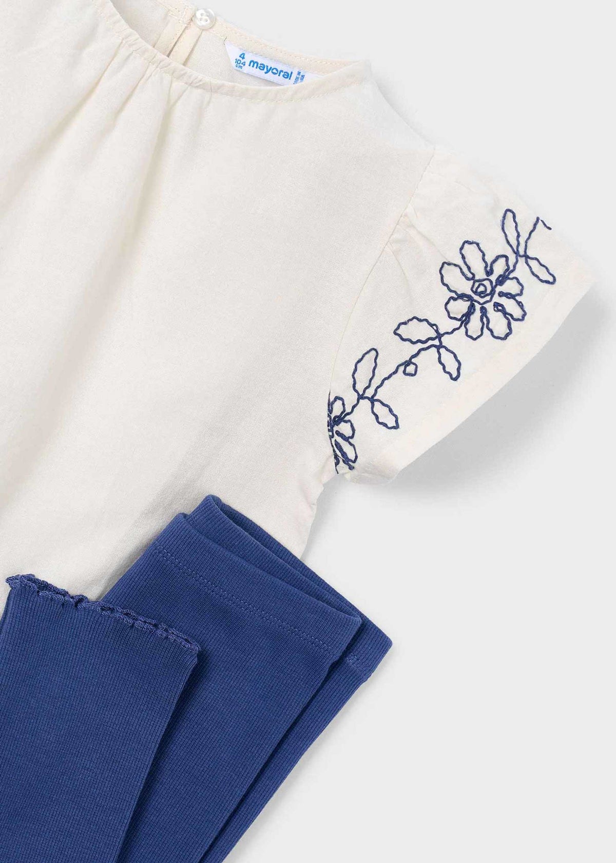 Leggings-Set für Mädchen mit Blumenstickerei