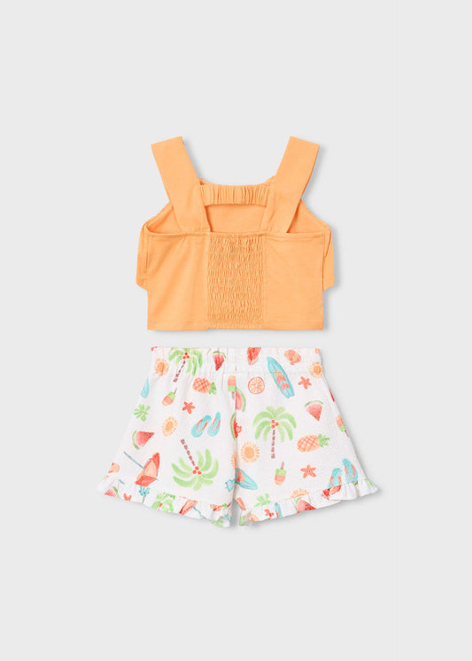 Kurzes Set für Mädchen mit Rüschen