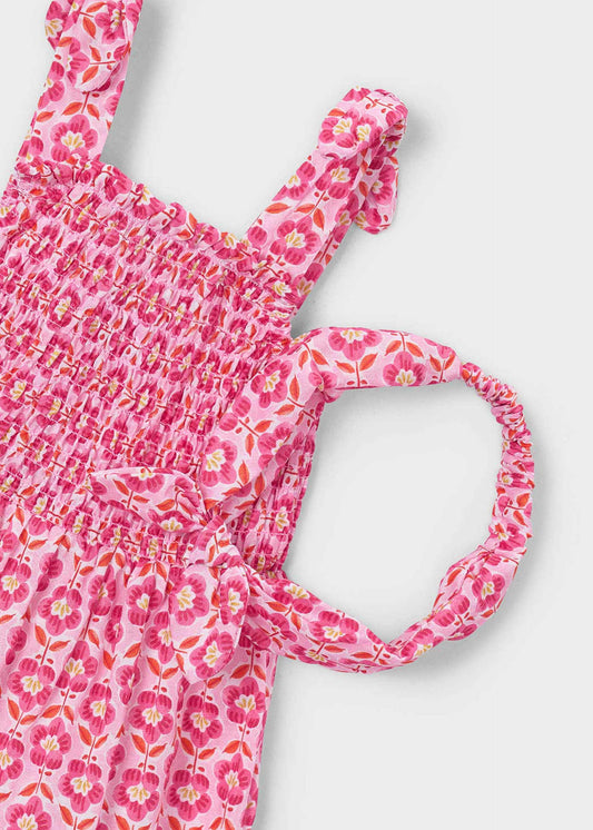 Printed dress with headband for girls