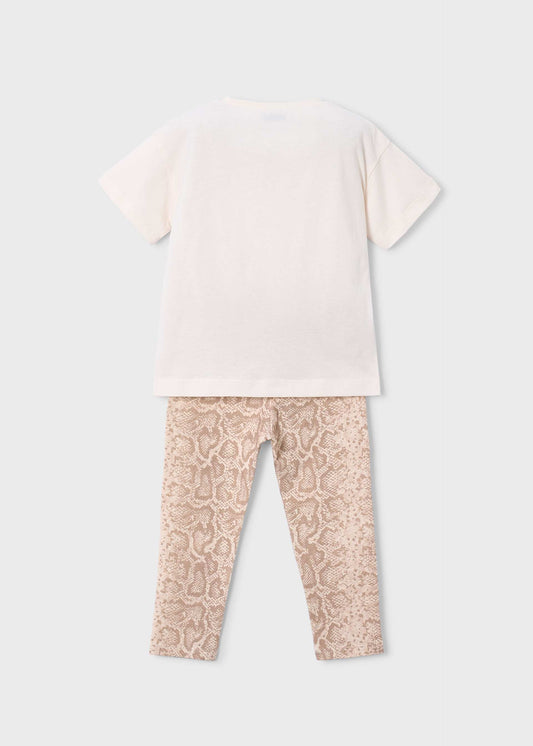Printed leggings and T-shirt set for girls