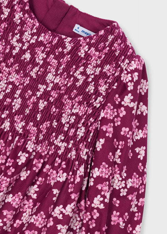 Printed velvet dress for girls