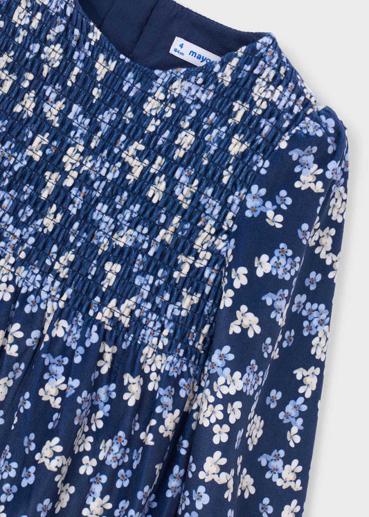 Printed velvet dress for girls
