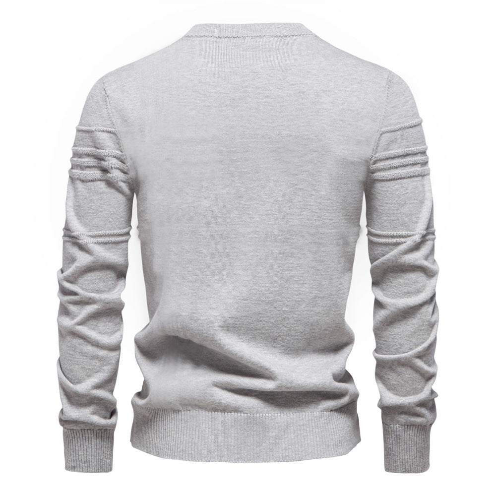 Herren Pullover mit Streifen und Rundhalsausschnitt