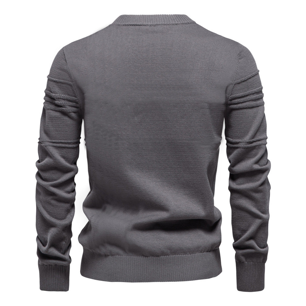 Herren Pullover mit Streifen und Rundhalsausschnitt