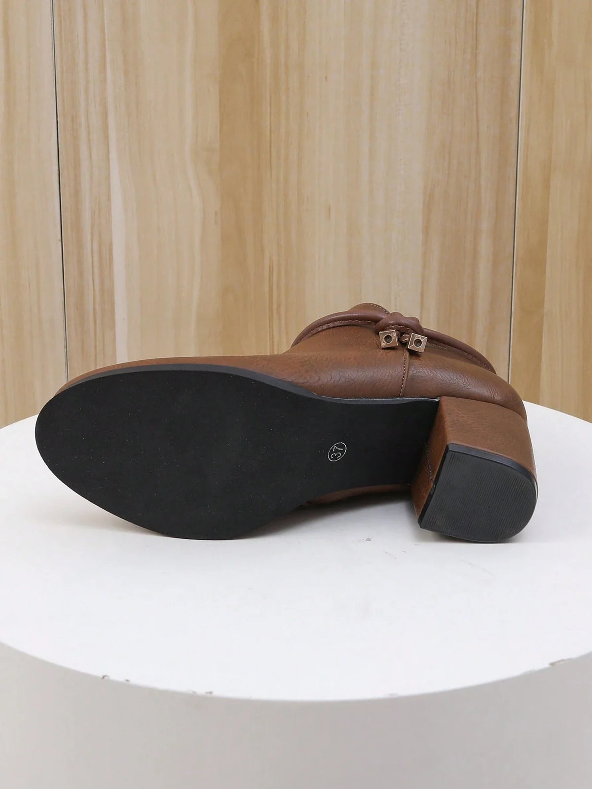 Damenmode Stiefeletten mit dickem mittelhohem Absatz, thermisch gefüttert