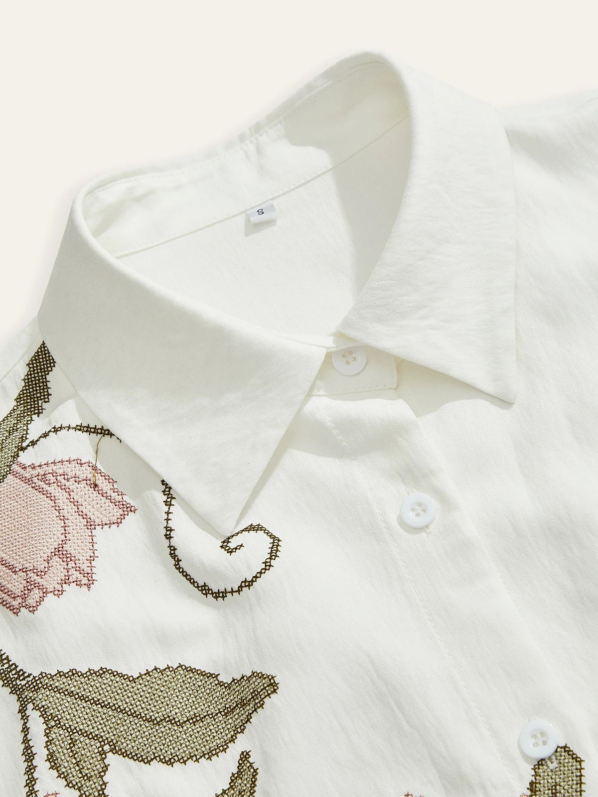 Elegante, bestickte Langarm-Bluse für Damen
