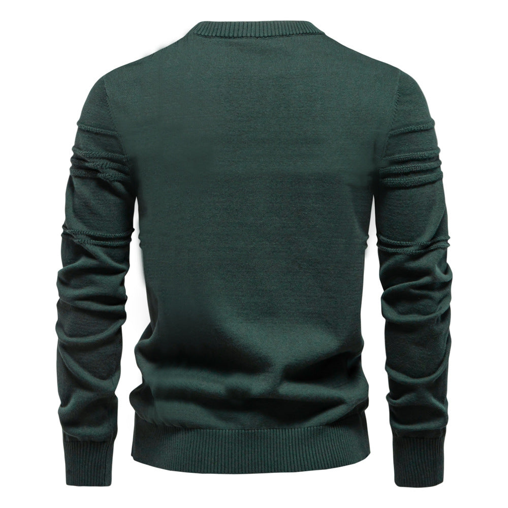Herren Pullover mit Streifen und Rundhalsausschnitt