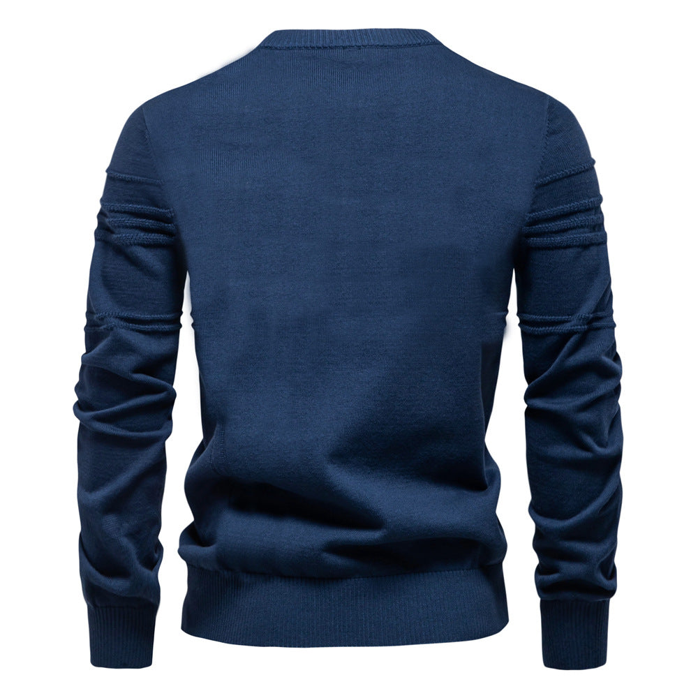 Herren Pullover mit Streifen und Rundhalsausschnitt