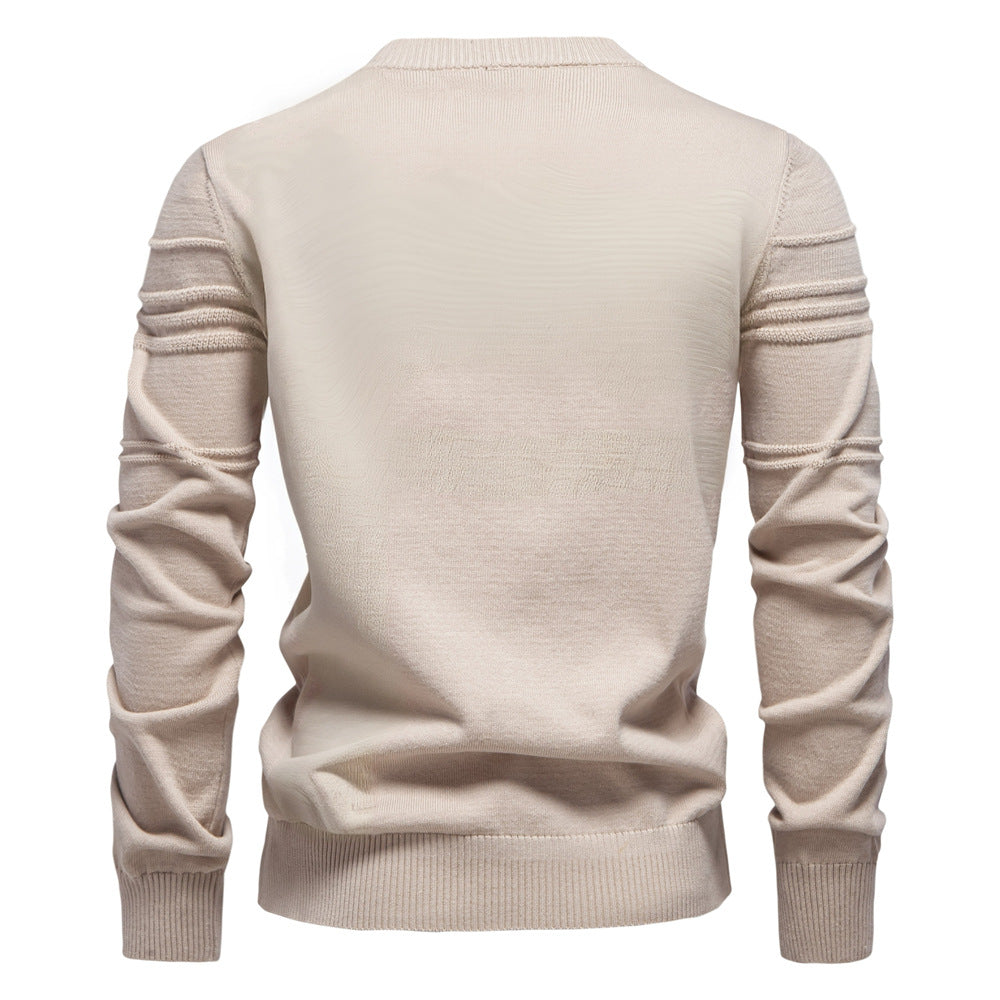 Herren Pullover mit Streifen und Rundhalsausschnitt