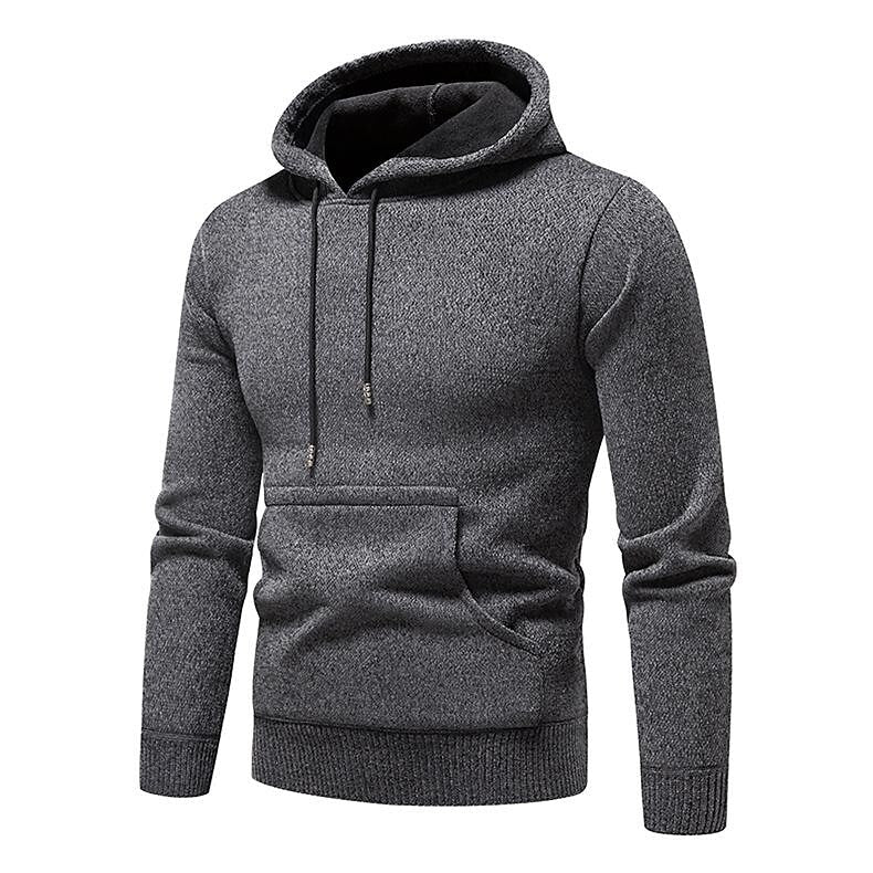 Men's Chenille Basic Casual Pullover Hooded Sweater