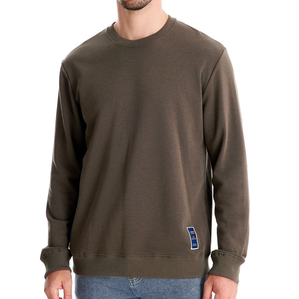 Herren Strickpullover mit Rundhalsausschnitt, einfarbig