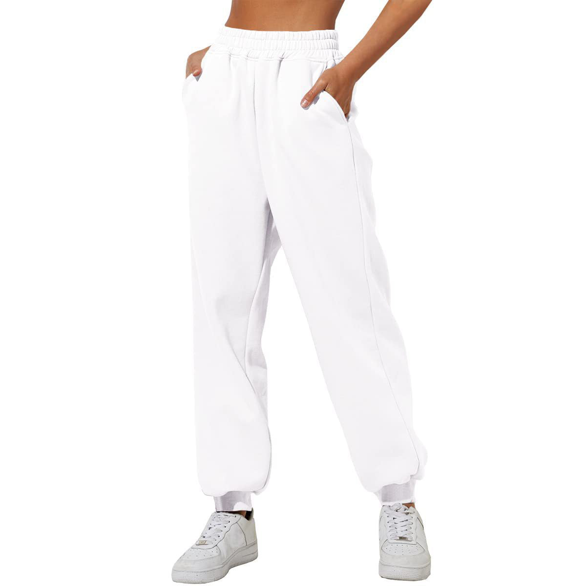 ✨Letzter Tag 69% RABATT✨Damen High Waist Baggy Sweatpants, lässige Jogger mit Taschen