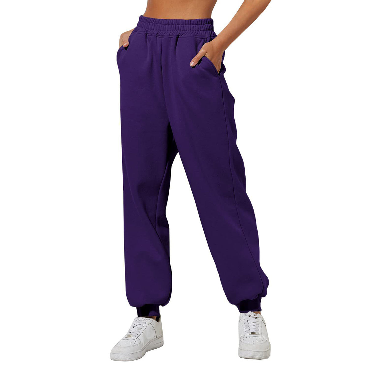 ✨Letzter Tag 69% RABATT✨Damen High Waist Baggy Sweatpants, lässige Jogger mit Taschen