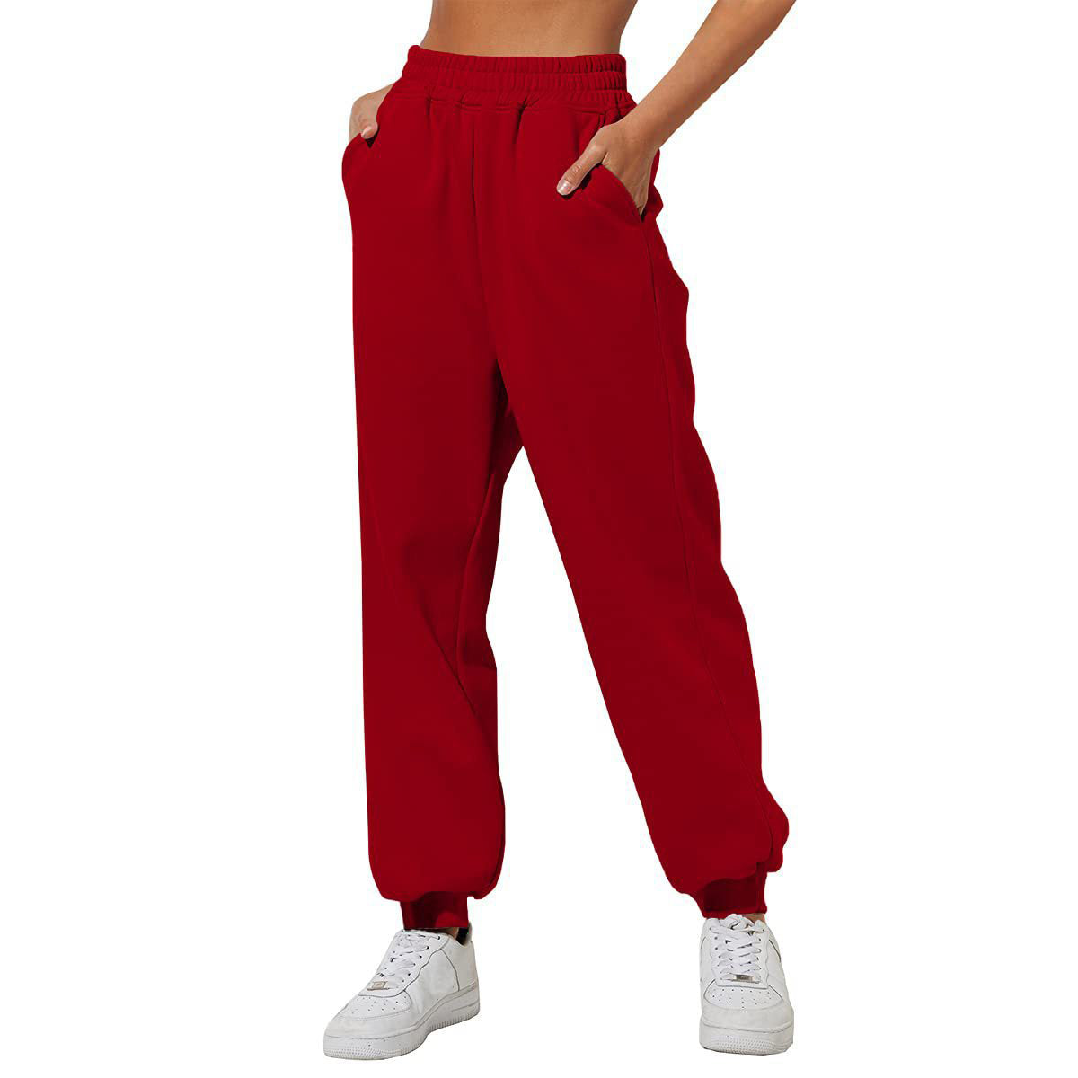 ✨Letzter Tag 69% RABATT✨Damen High Waist Baggy Sweatpants, lässige Jogger mit Taschen