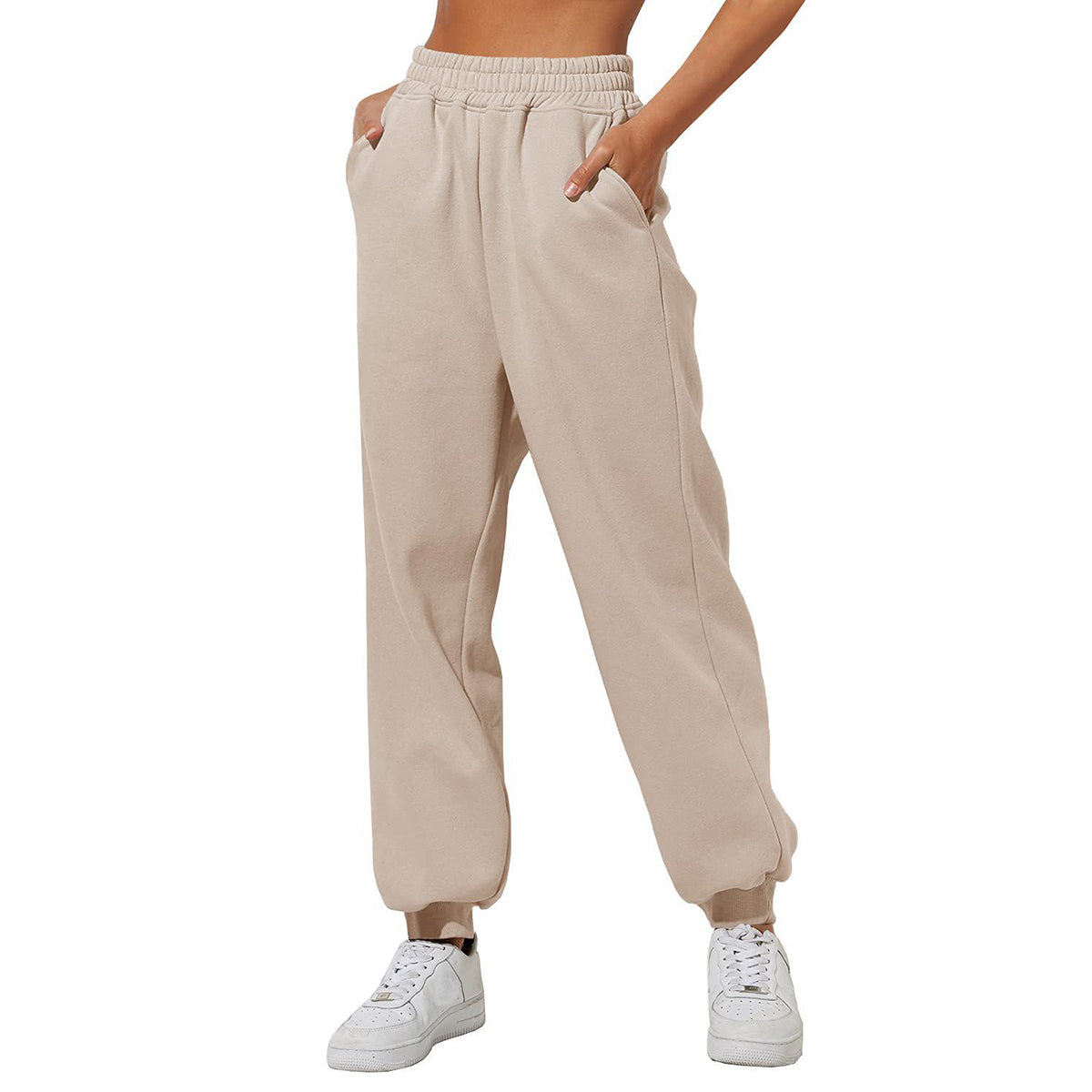 ✨Letzter Tag 69% RABATT✨Damen High Waist Baggy Sweatpants, lässige Jogger mit Taschen
