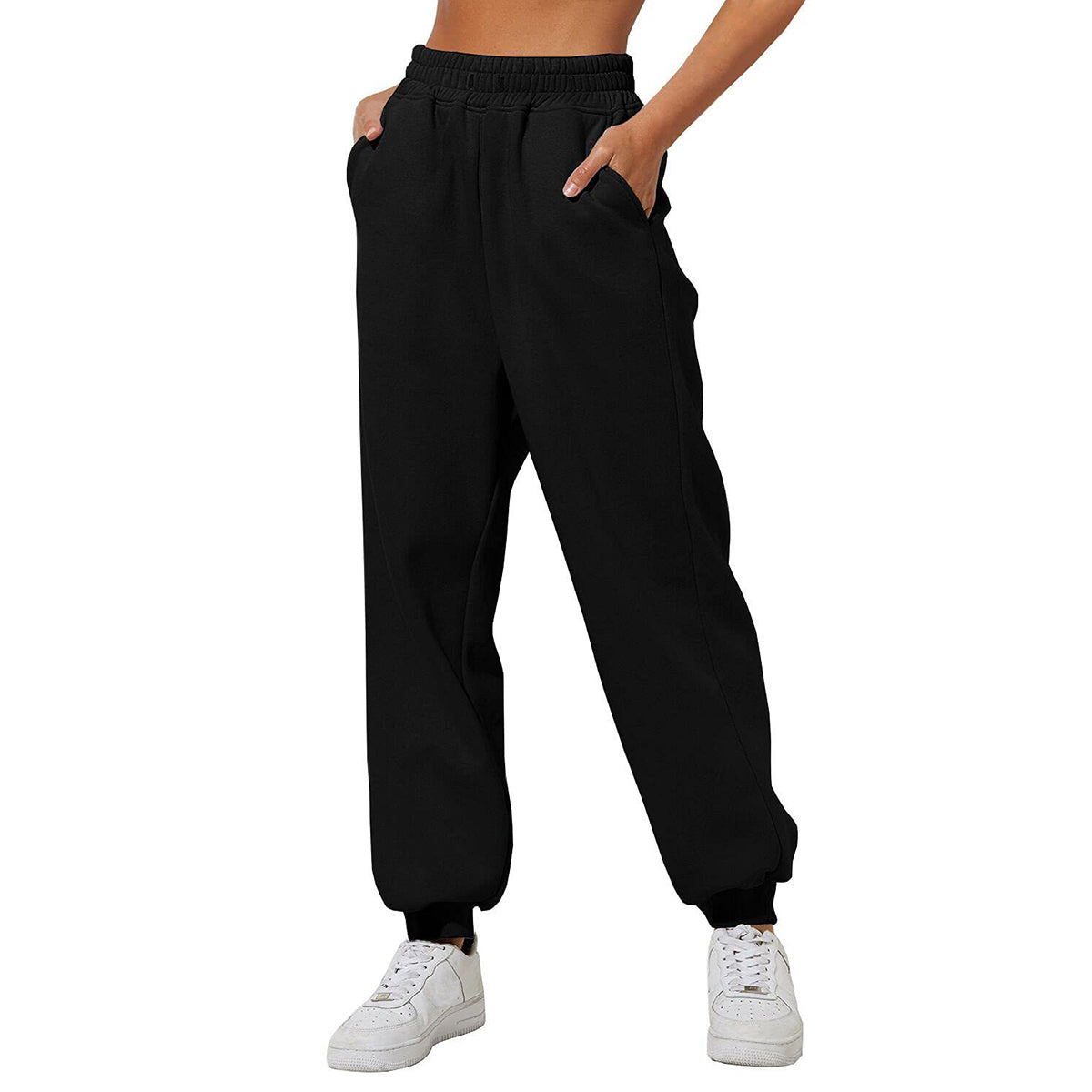 ✨Letzter Tag 69% RABATT✨Damen High Waist Baggy Sweatpants, lässige Jogger mit Taschen