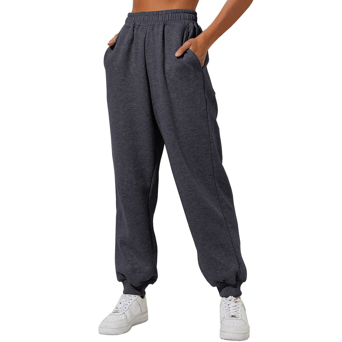 ✨Letzter Tag 69% RABATT✨Damen High Waist Baggy Sweatpants, lässige Jogger mit Taschen