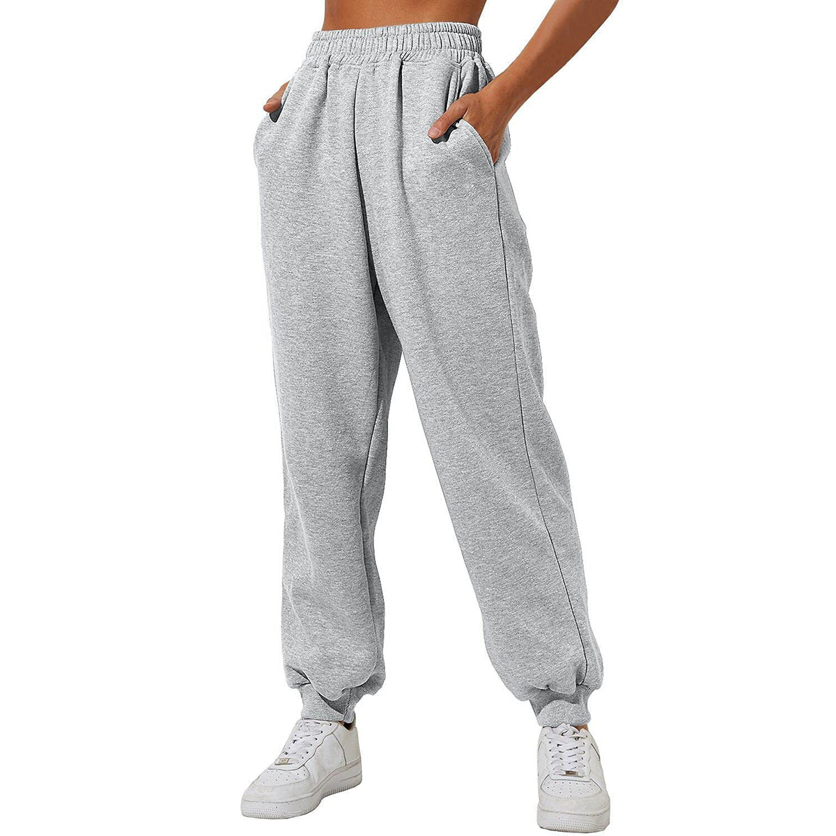 ✨Letzter Tag 69% RABATT✨Damen High Waist Baggy Sweatpants, lässige Jogger mit Taschen