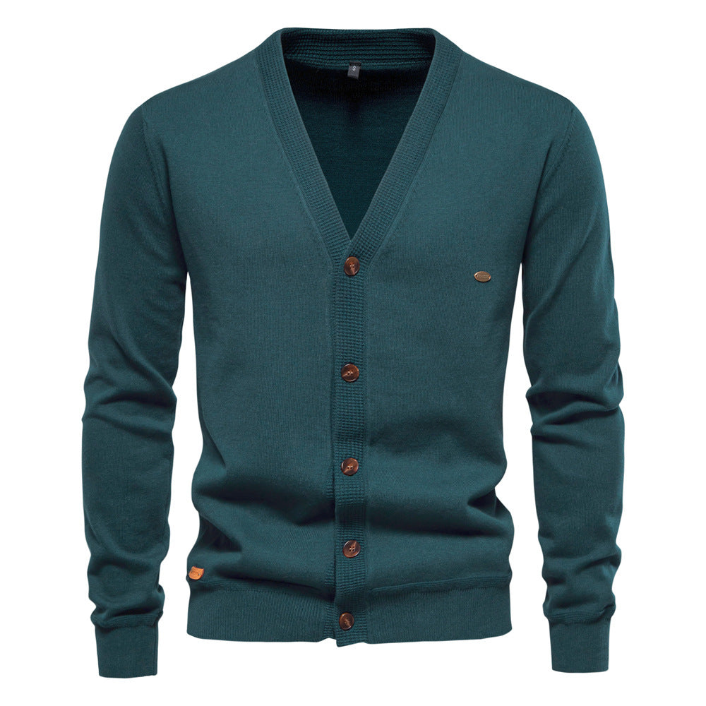 Herren V-Ausschnitt Strickjacke Slim Fit